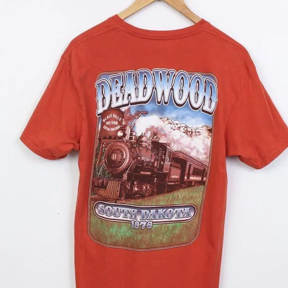 South Dakota Shirt Adult Medium Orange Deadwood - Picture 5 of 8
